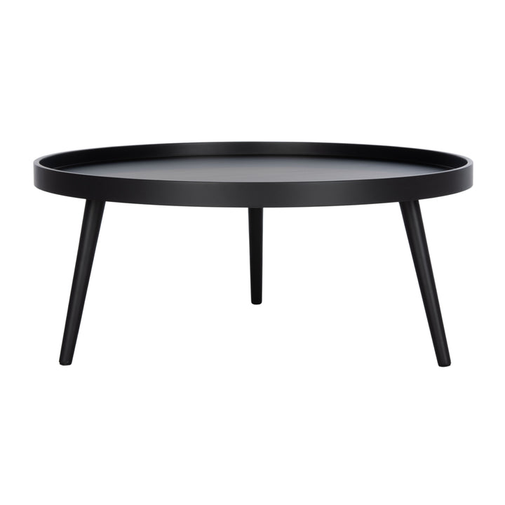 SAFAVIEH Fritz Round Tray Top Coffee Table Black Image 2