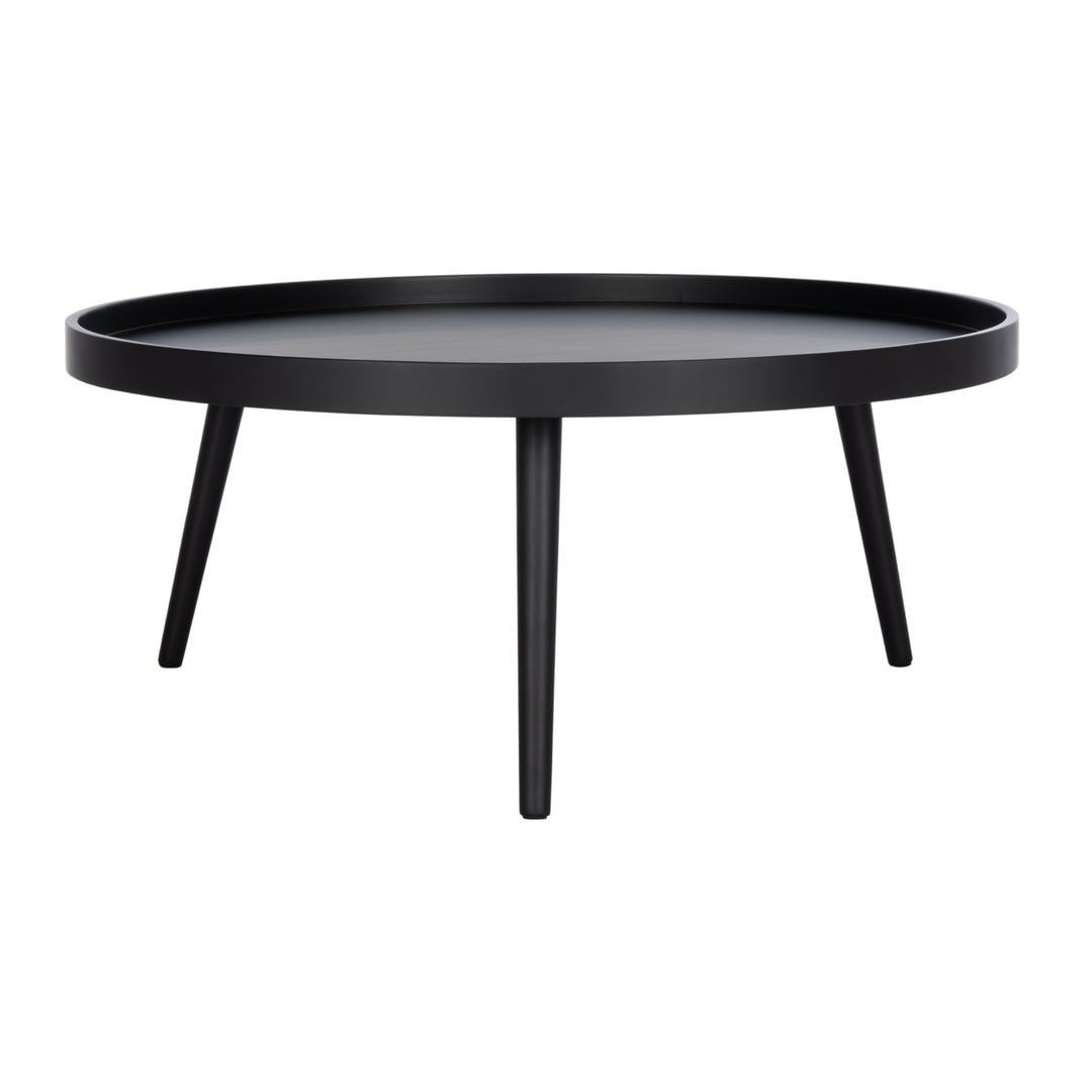 SAFAVIEH Fritz Round Tray Top Coffee Table Black Image 6