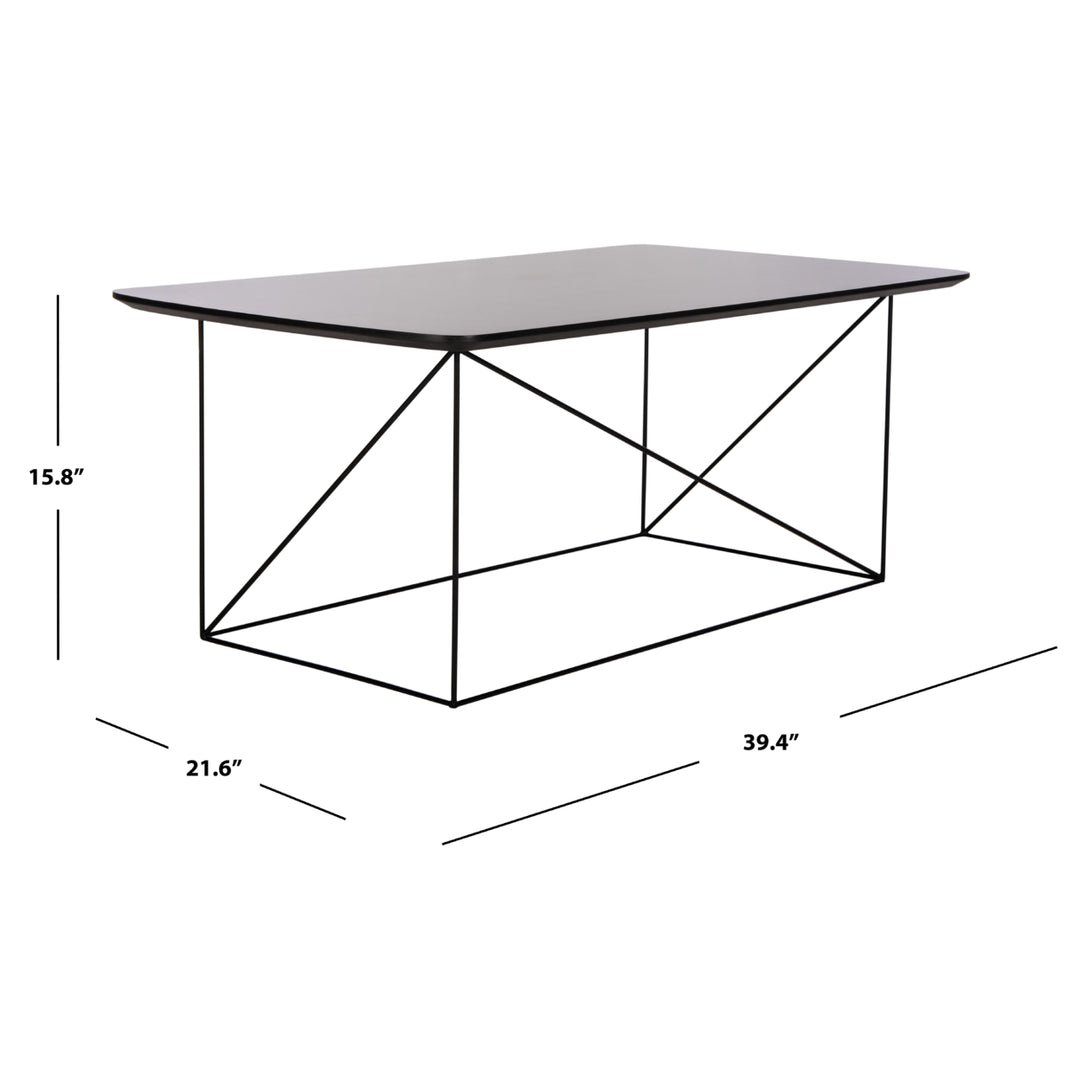 SAFAVIEH Rylee Rectangle Coffee Table Grey / Black Image 5