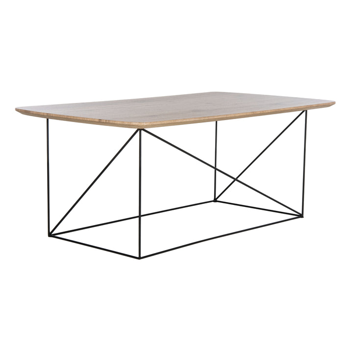 SAFAVIEH Rylee Rectangle Coffee Table Taupe / Black Image 3