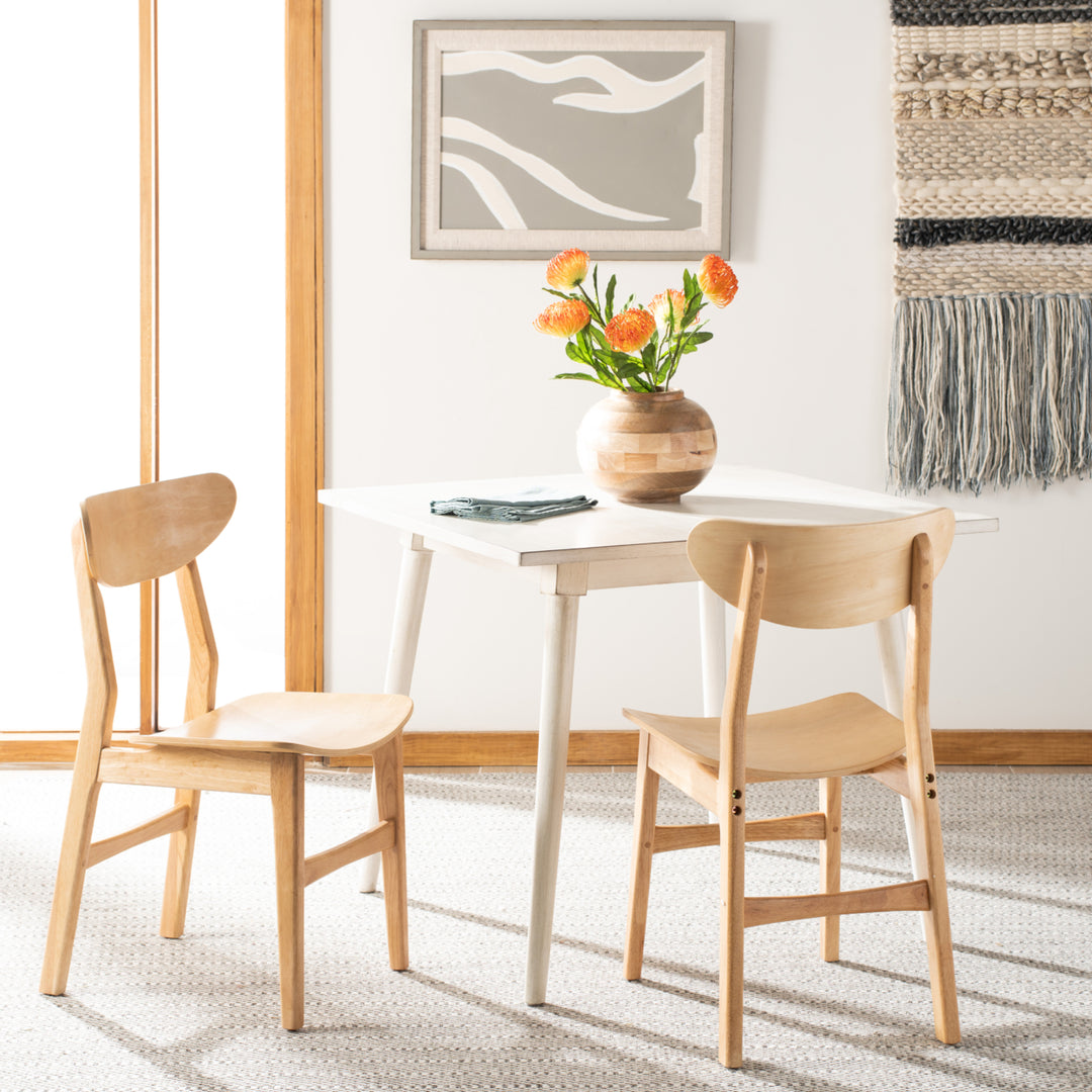 SAFAVIEH Lucca Retro Dining Chair Set of 2 Natural Image 1