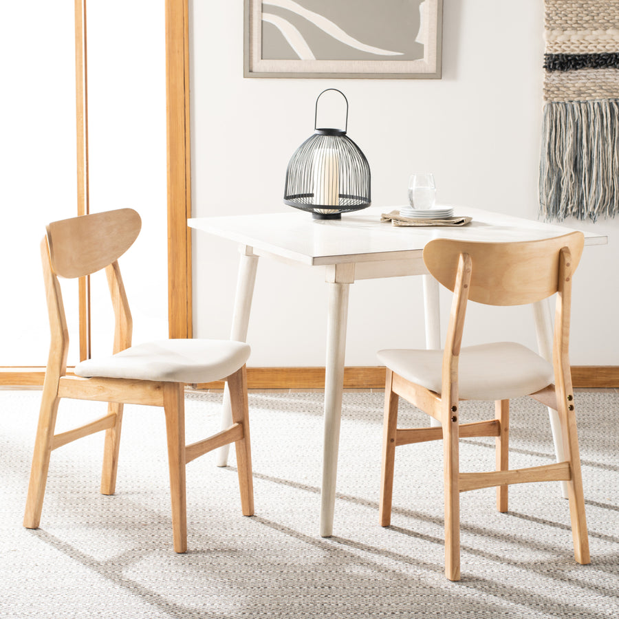 SAFAVIEH Lucca Retro Dining Chair Set of 2 Natural / White Image 1