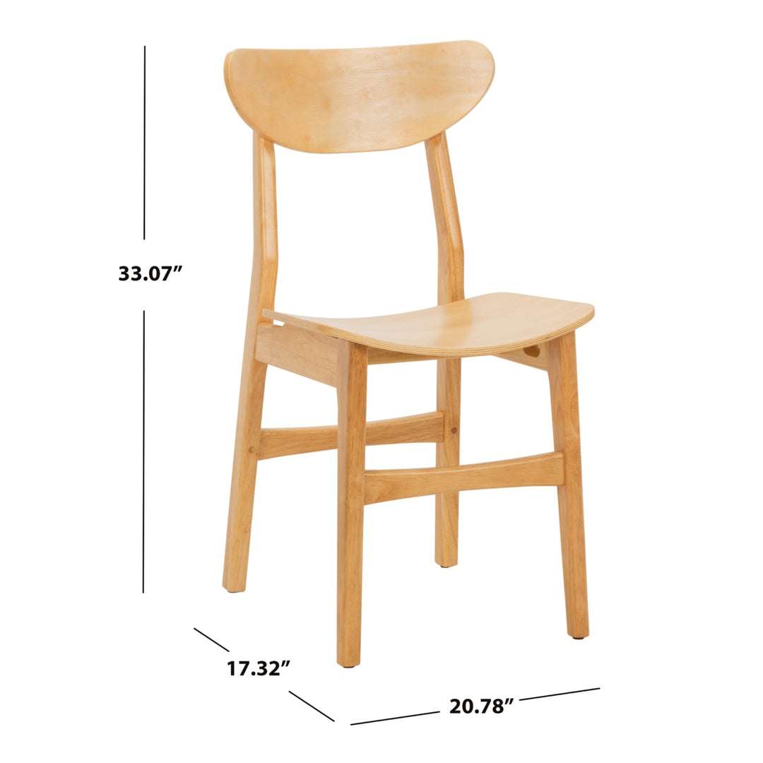 SAFAVIEH Lucca Retro Dining Chair Set of 2 Natural Image 6