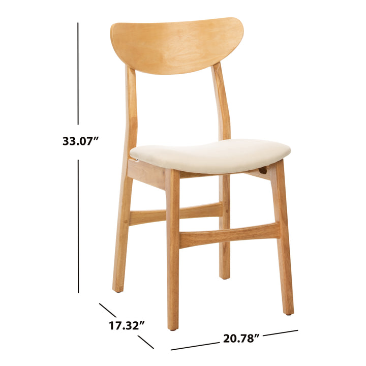 SAFAVIEH Lucca Retro Dining Chair Set of 2 Natural / White Image 5