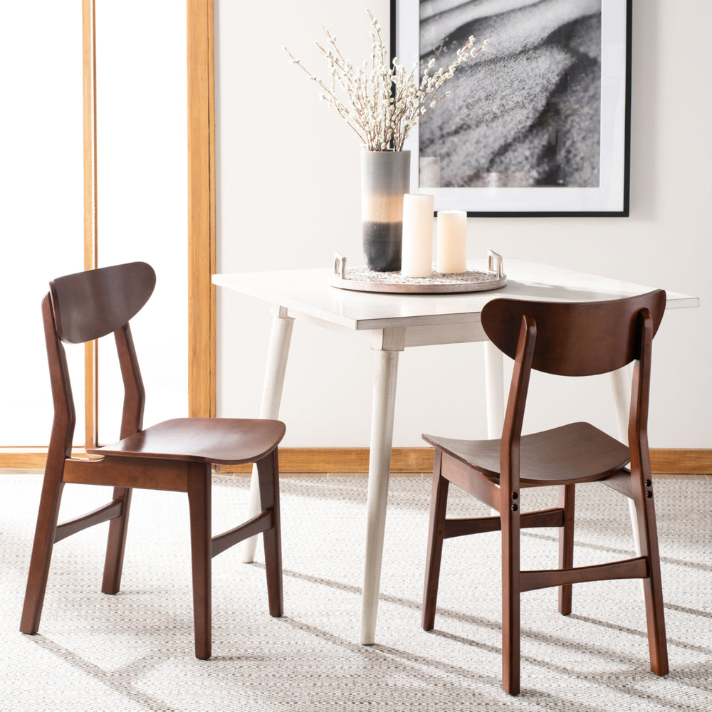 SAFAVIEH Lucca Retro Dining Chair Set of 2 Walnut Image 2