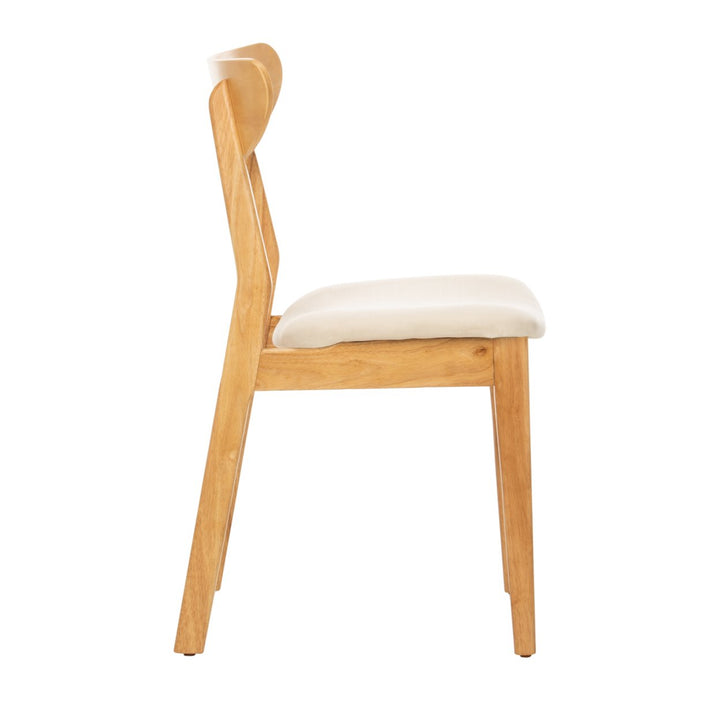 SAFAVIEH Lucca Retro Dining Chair Set of 2 Natural / White Image 9