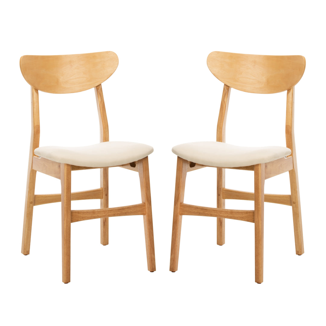 SAFAVIEH Lucca Retro Dining Chair Set of 2 Natural / White Image 11