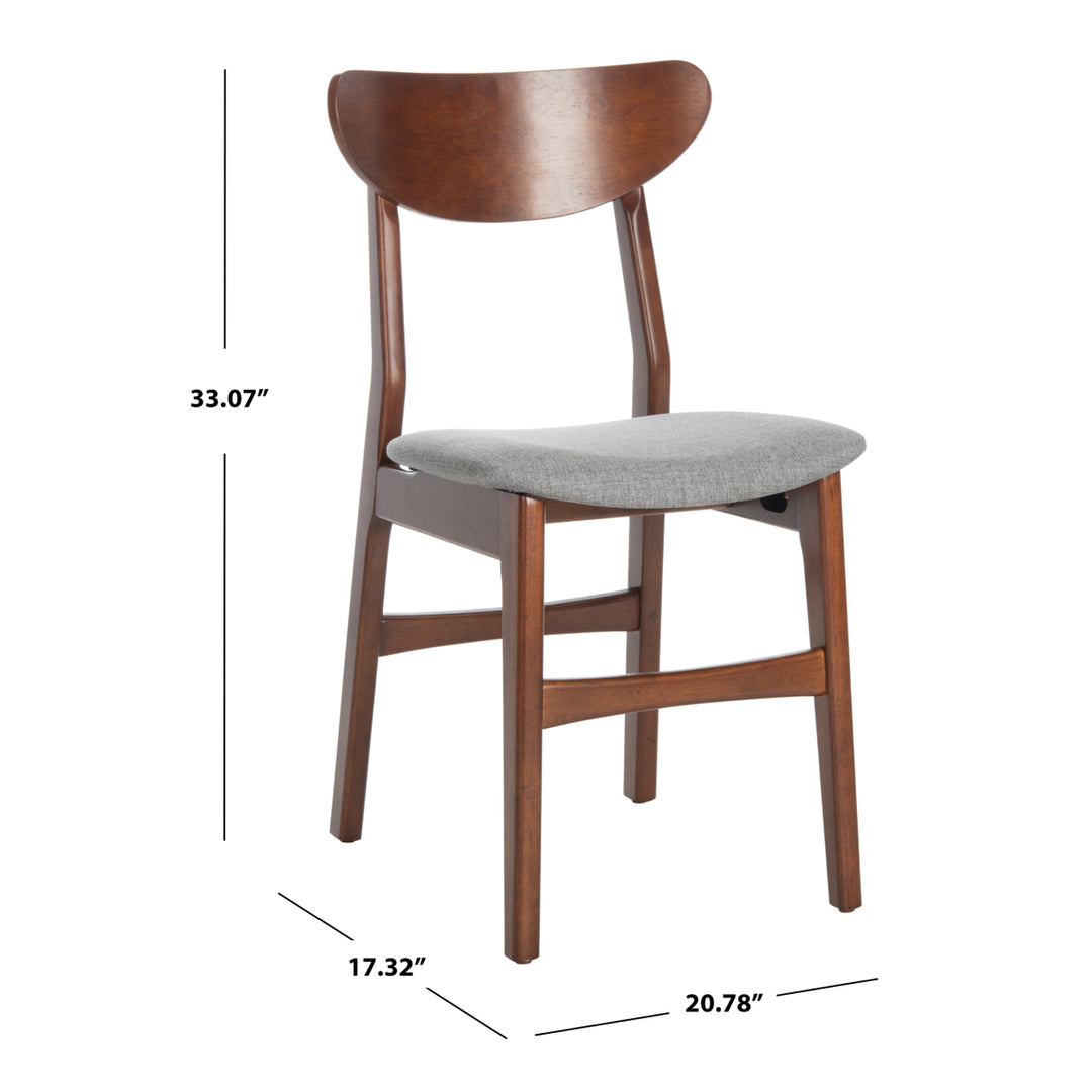 SAFAVIEH Lucca Retro Dining Chair Set of 2 Walnut / Grey Image 5