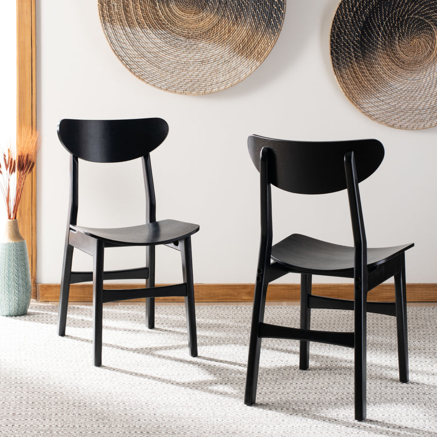 SAFAVIEH Lucca Retro Dining Chair Set of 2 Black Image 1