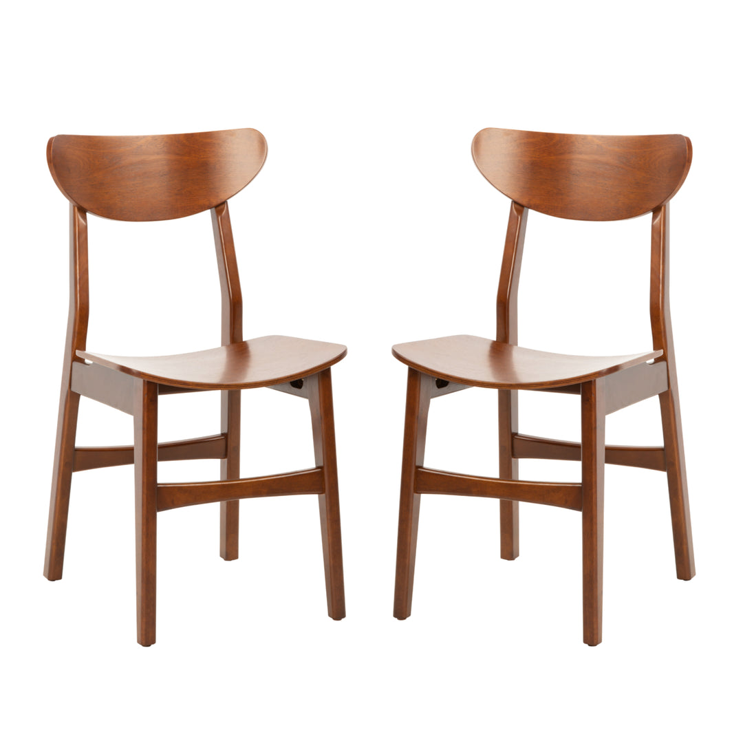 SAFAVIEH Lucca Retro Dining Chair Set of 2 Walnut Image 12