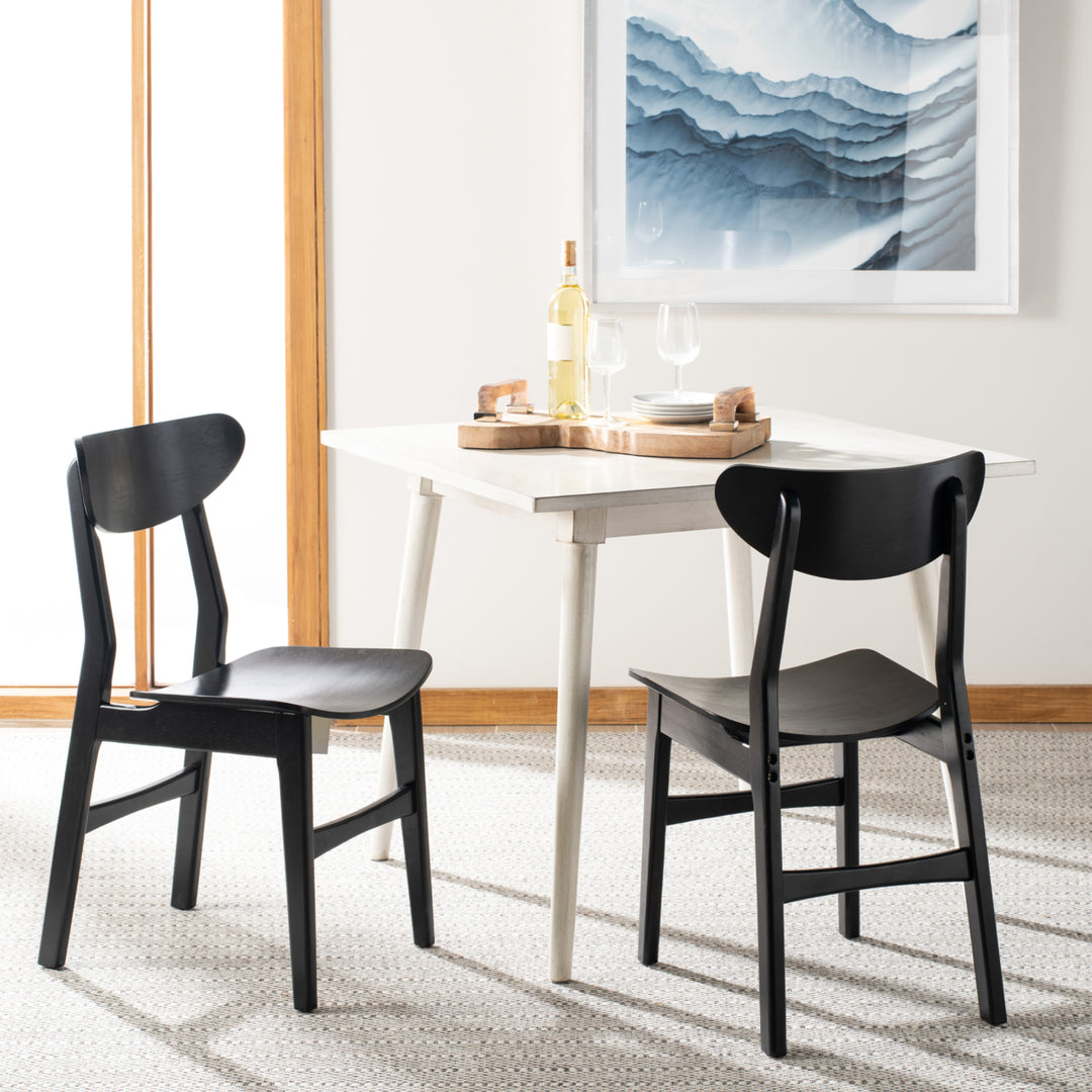 SAFAVIEH Lucca Retro Dining Chair Set of 2 Black Image 2