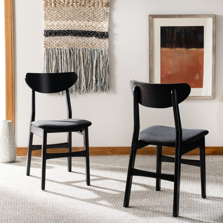 SAFAVIEH Lucca Retro Dining Chair Set of 2 Black Image 1