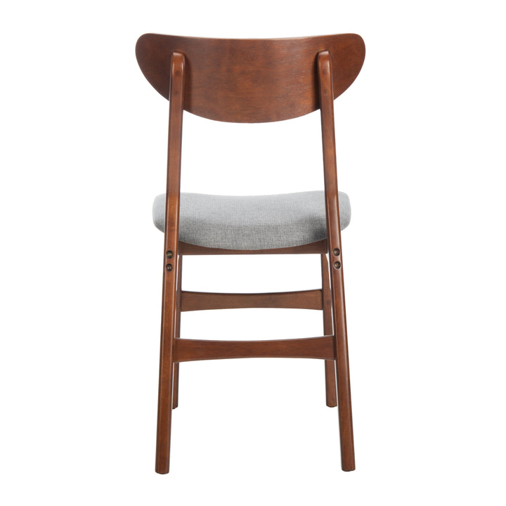 SAFAVIEH Lucca Retro Dining Chair Set of 2 Walnut / Grey Image 7