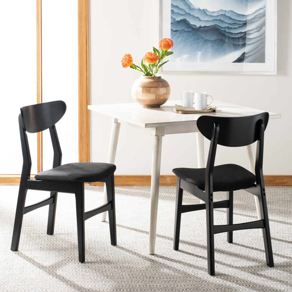 SAFAVIEH Lucca Retro Dining Chair Set of 2 Black Image 2