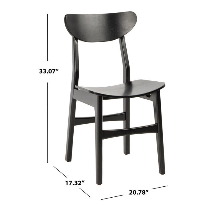 SAFAVIEH Lucca Retro Dining Chair Set of 2 Black Image 6