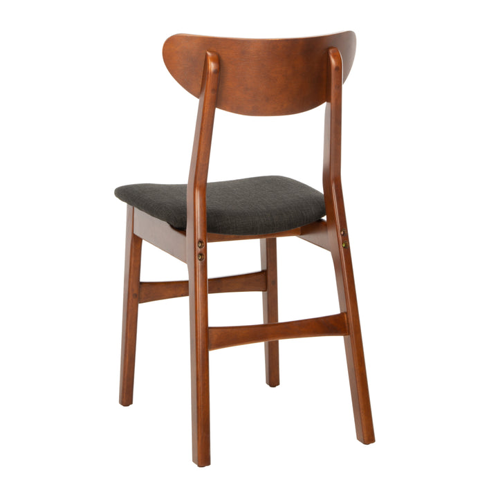 SAFAVIEH Lucca Retro Dining Chair Set of 2 Walnut / Black Image 11