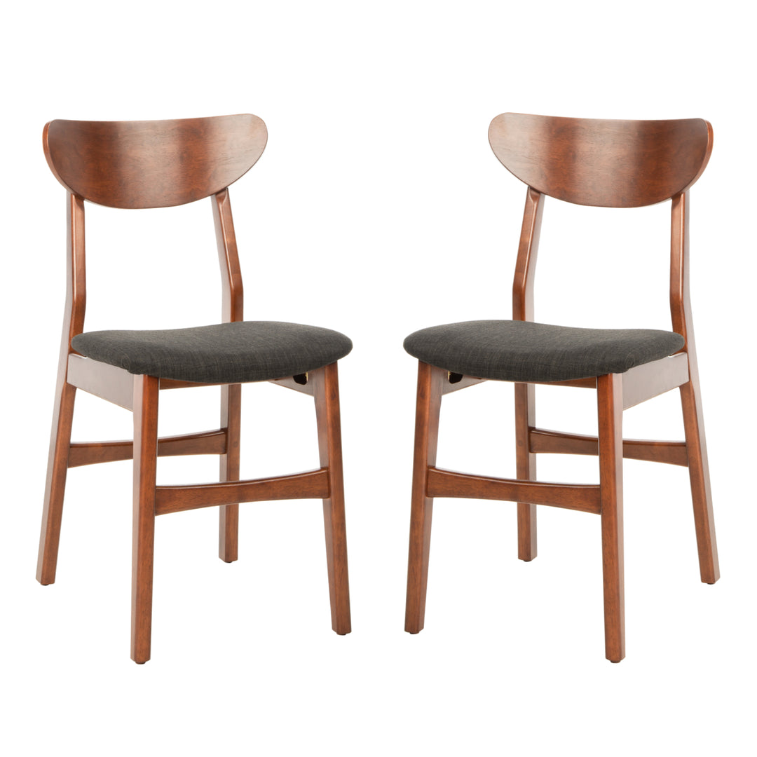 SAFAVIEH Lucca Retro Dining Chair Set of 2 Walnut / Black Image 12