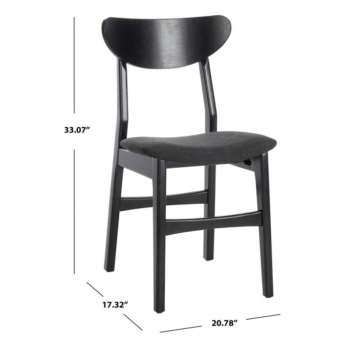 SAFAVIEH Lucca Retro Dining Chair Set of 2 Black Image 5