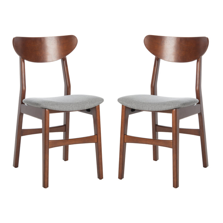 SAFAVIEH Lucca Retro Dining Chair Set of 2 Walnut / Grey Image 11