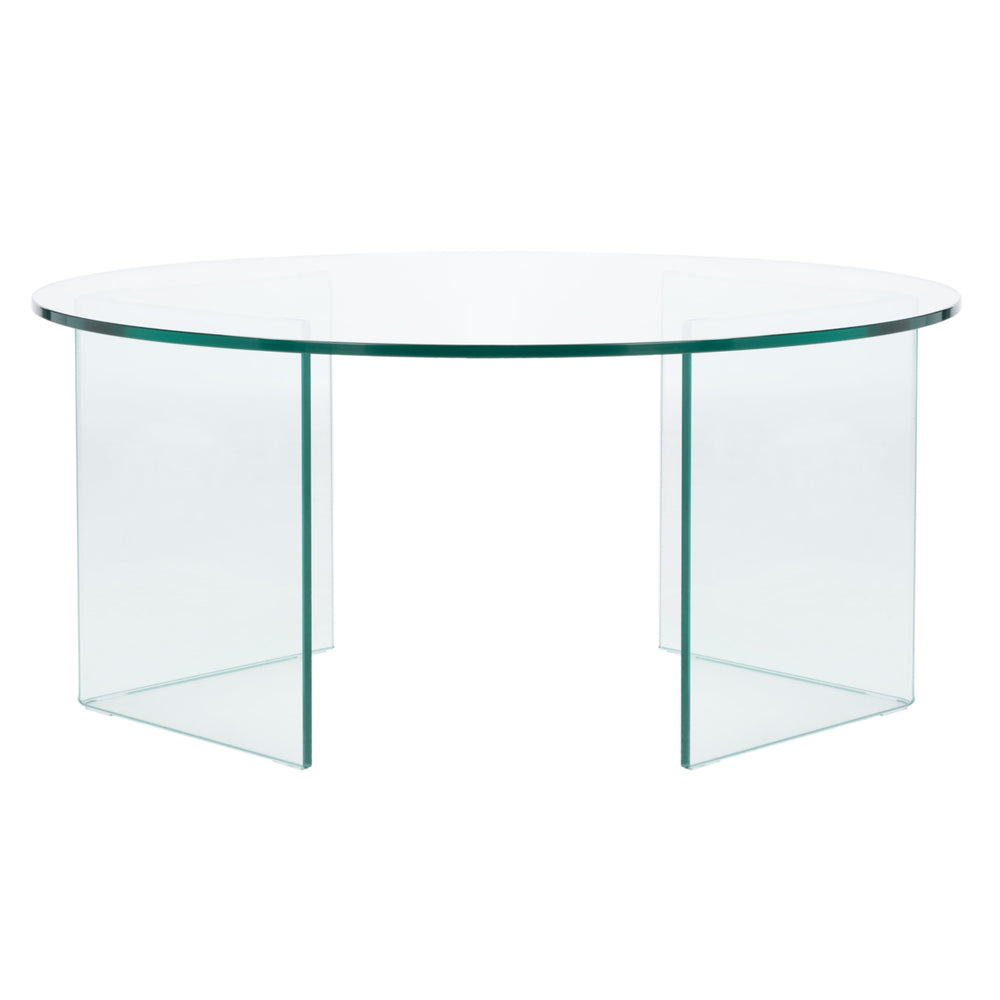 SAFAVIEH Bexon Tempered Glass Coffee Table Clear Image 2