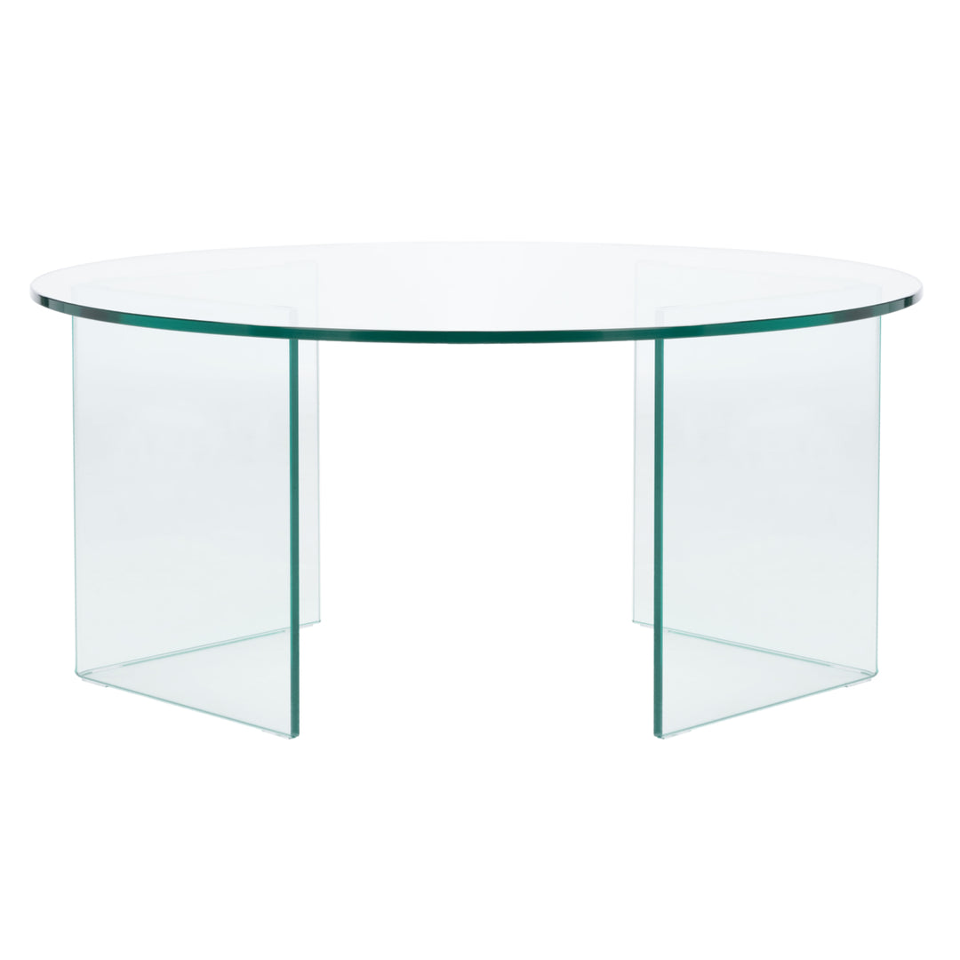 SAFAVIEH Bexon Tempered Glass Coffee Table Clear Image 2