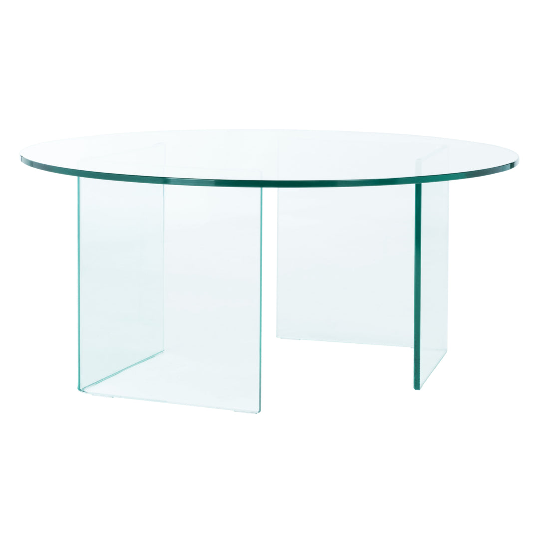 SAFAVIEH Bexon Tempered Glass Coffee Table Clear Image 3