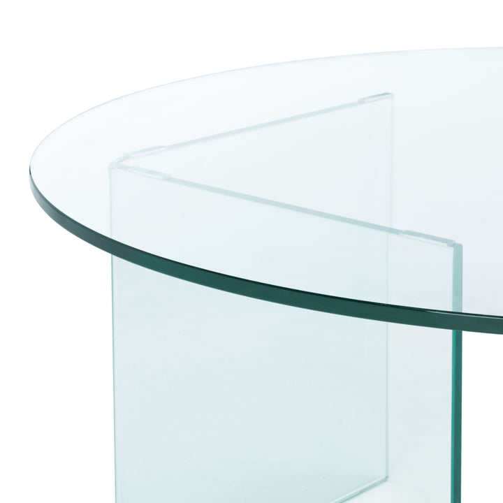 SAFAVIEH Bexon Tempered Glass Coffee Table Clear Image 5