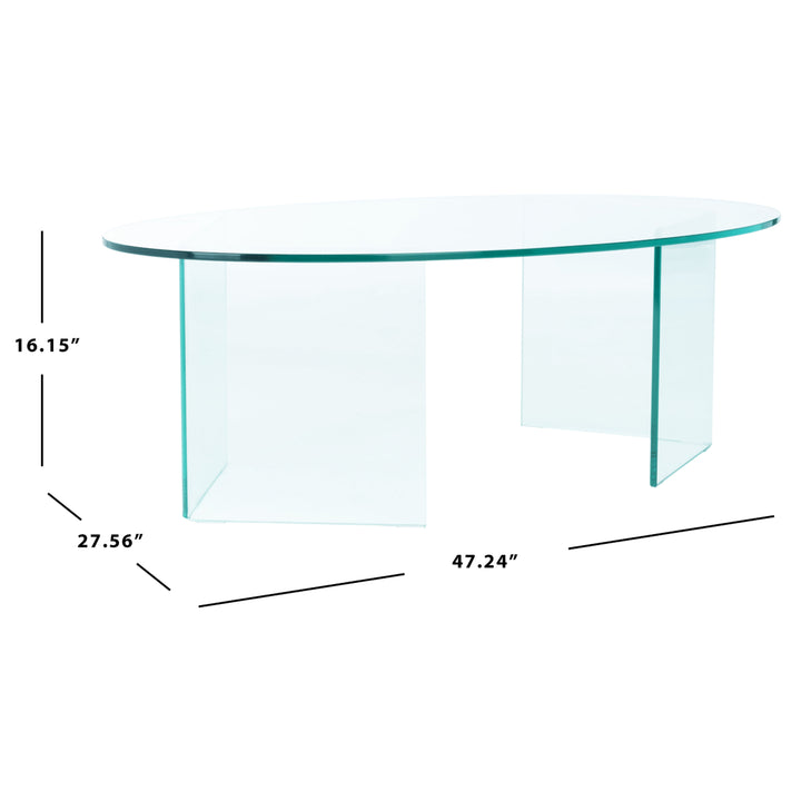 SAFAVIEH Carsten Tempered Glass Coffee Table Clear Image 4