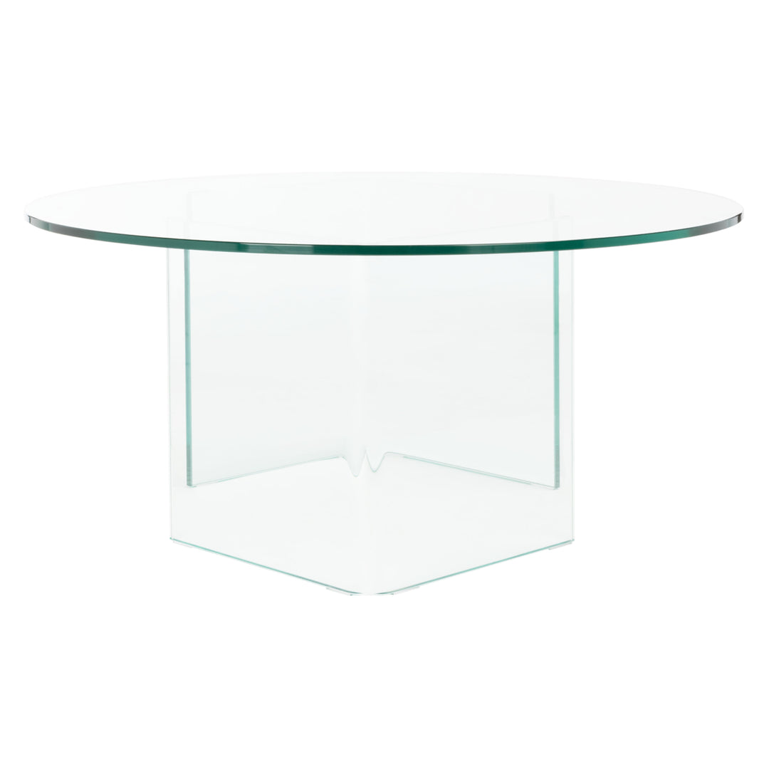 SAFAVIEH Bexon Tempered Glass Coffee Table Clear Image 8