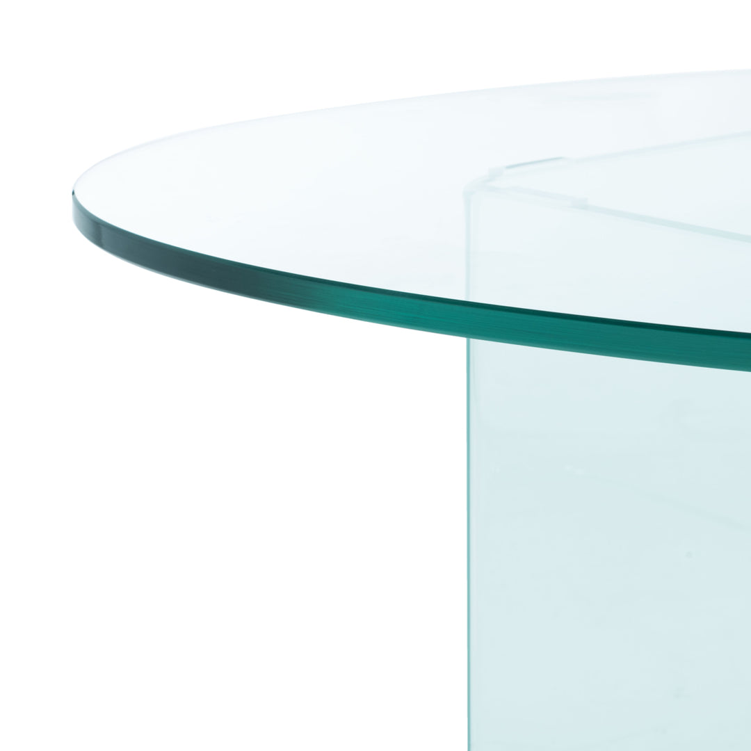 SAFAVIEH Carsten Tempered Glass Coffee Table Clear Image 5