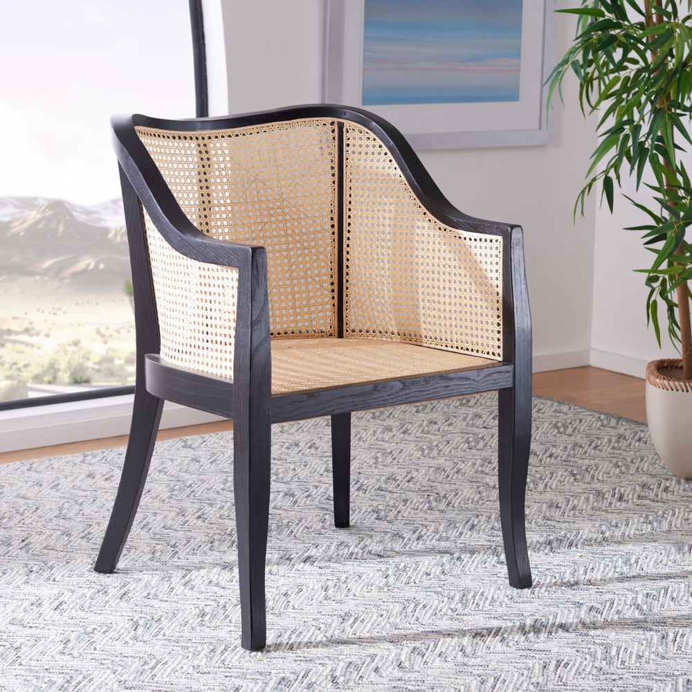 SAFAVIEH Maika Dining Chair Black / Natural Image 2