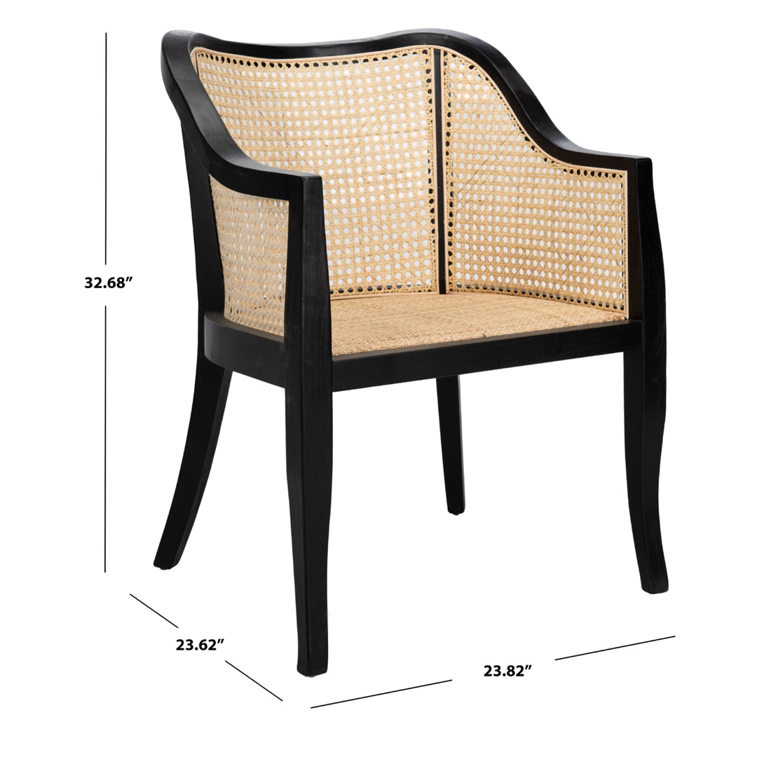 SAFAVIEH Maika Dining Chair Black / Natural Image 6