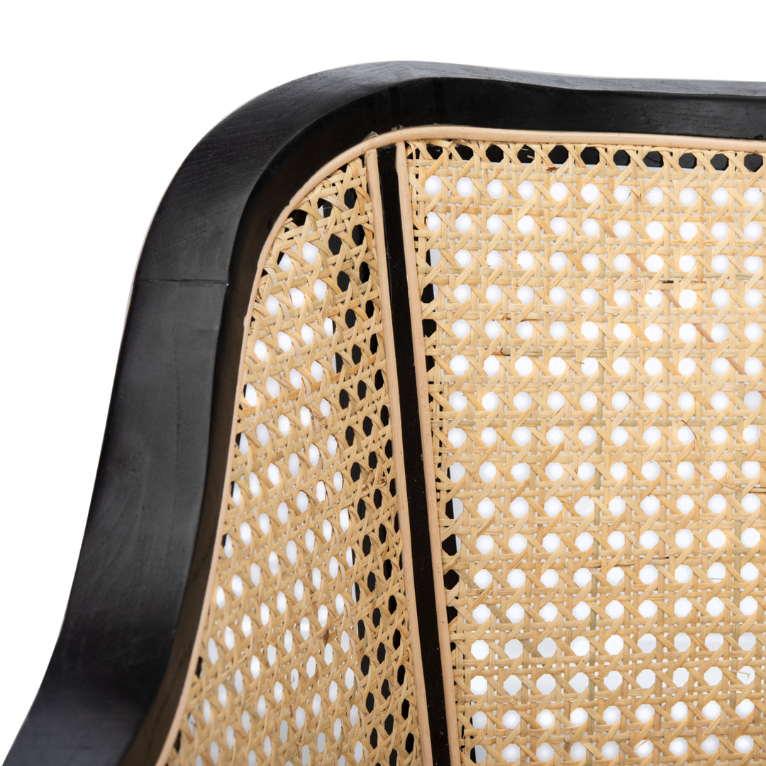 SAFAVIEH Maika Dining Chair Black / Natural Image 7