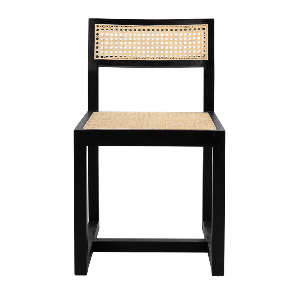 SAFAVIEH Bernice Cane Dining Chair Black / Natural Image 2