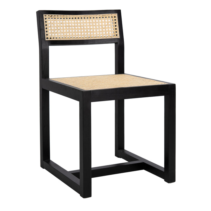 SAFAVIEH Bernice Cane Dining Chair Black / Natural Image 3