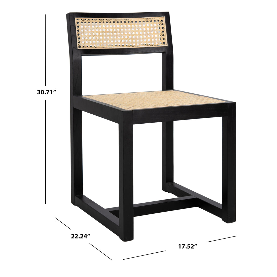 SAFAVIEH Bernice Cane Dining Chair Black / Natural Image 5