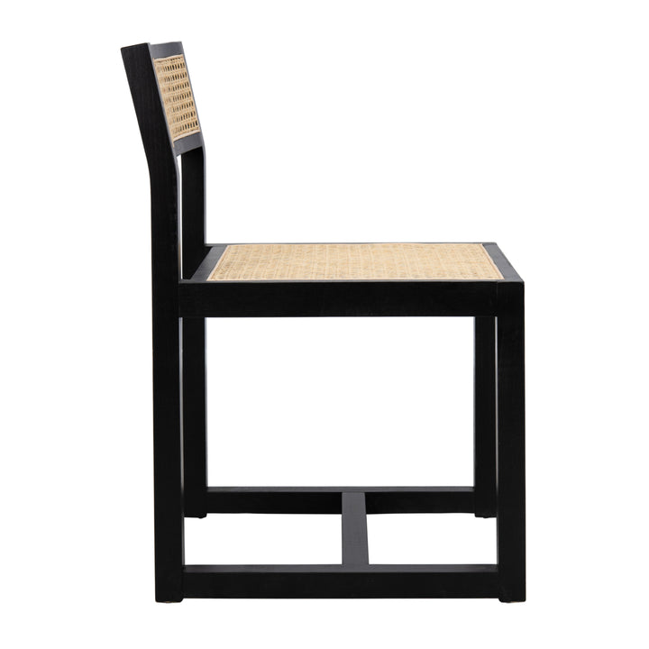 SAFAVIEH Bernice Cane Dining Chair Black / Natural Image 9