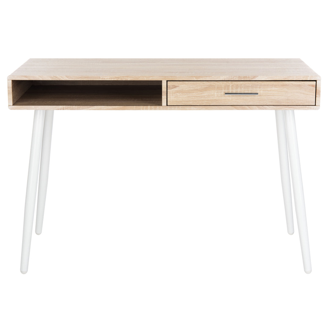 SAFAVIEH Jorja 1-Drawer 1 Shelf Desk Natural / White Image 2