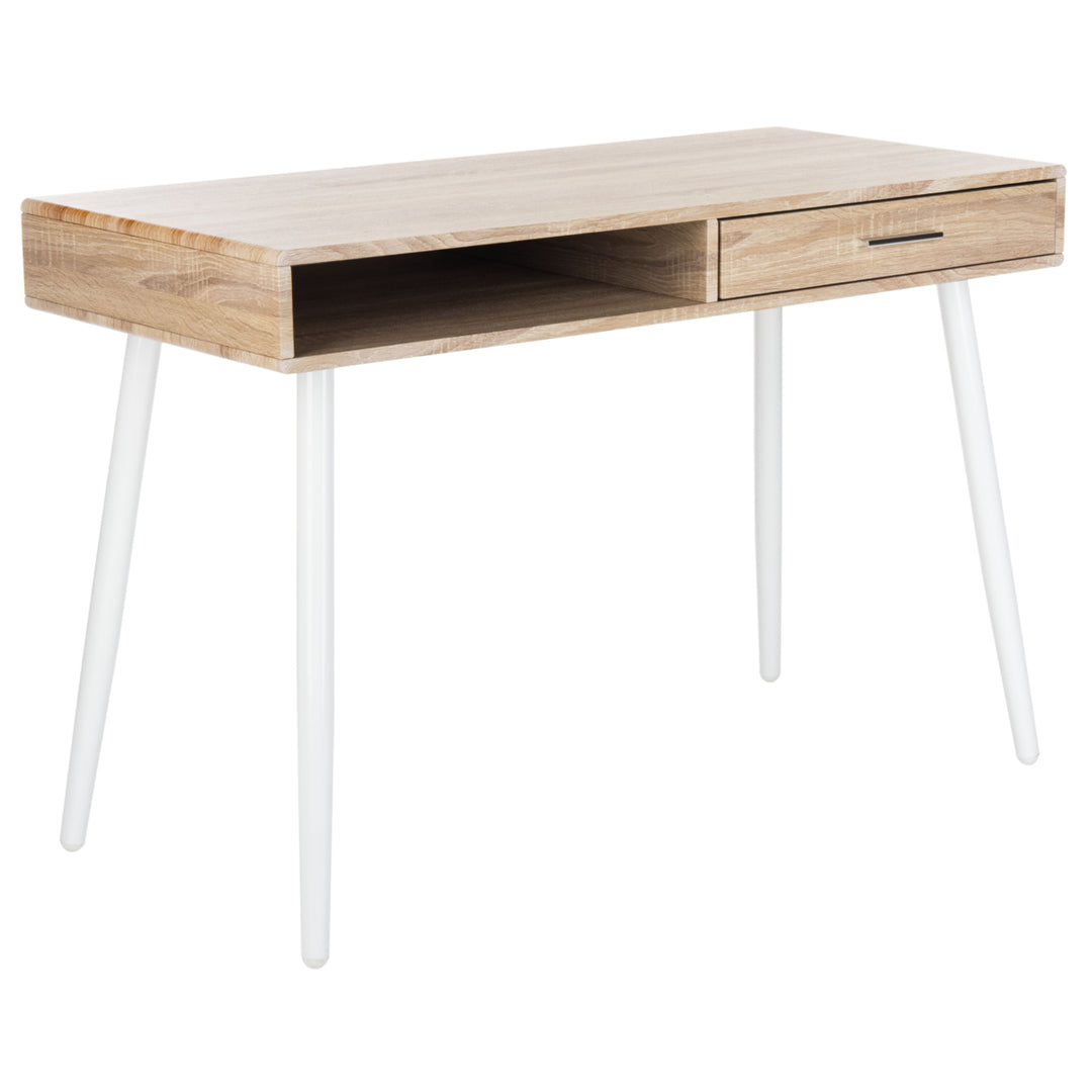 SAFAVIEH Jorja 1-Drawer 1 Shelf Desk Natural / White Image 3