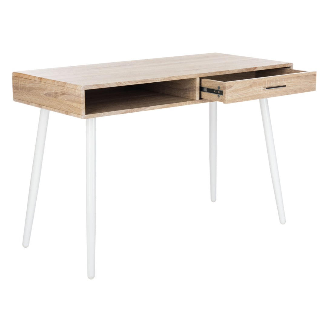 SAFAVIEH Jorja 1-Drawer 1 Shelf Desk Natural / White Image 11