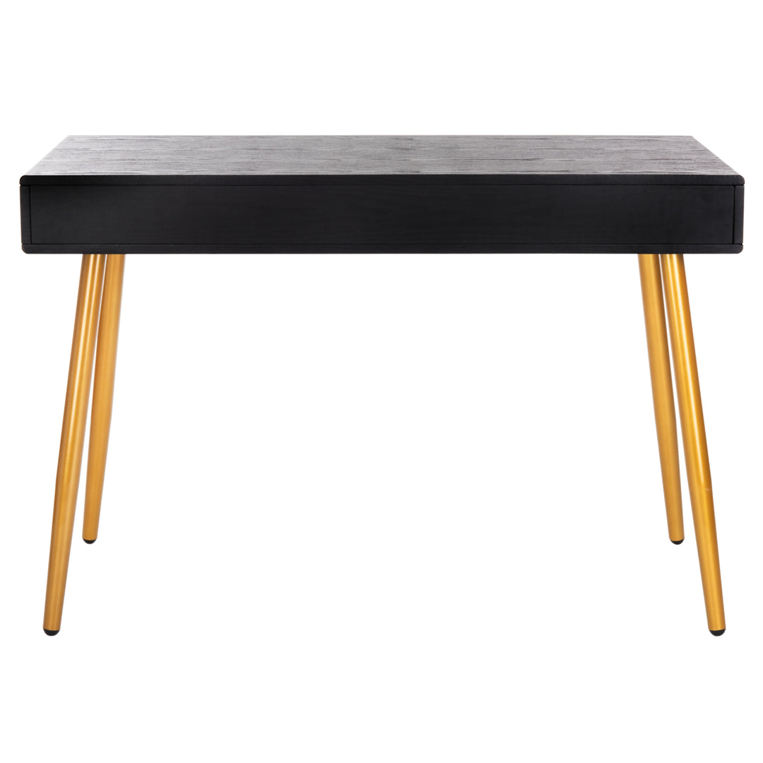 SAFAVIEH Jorja 1-Drawer 1 Shelf Desk Black / Gold Image 6