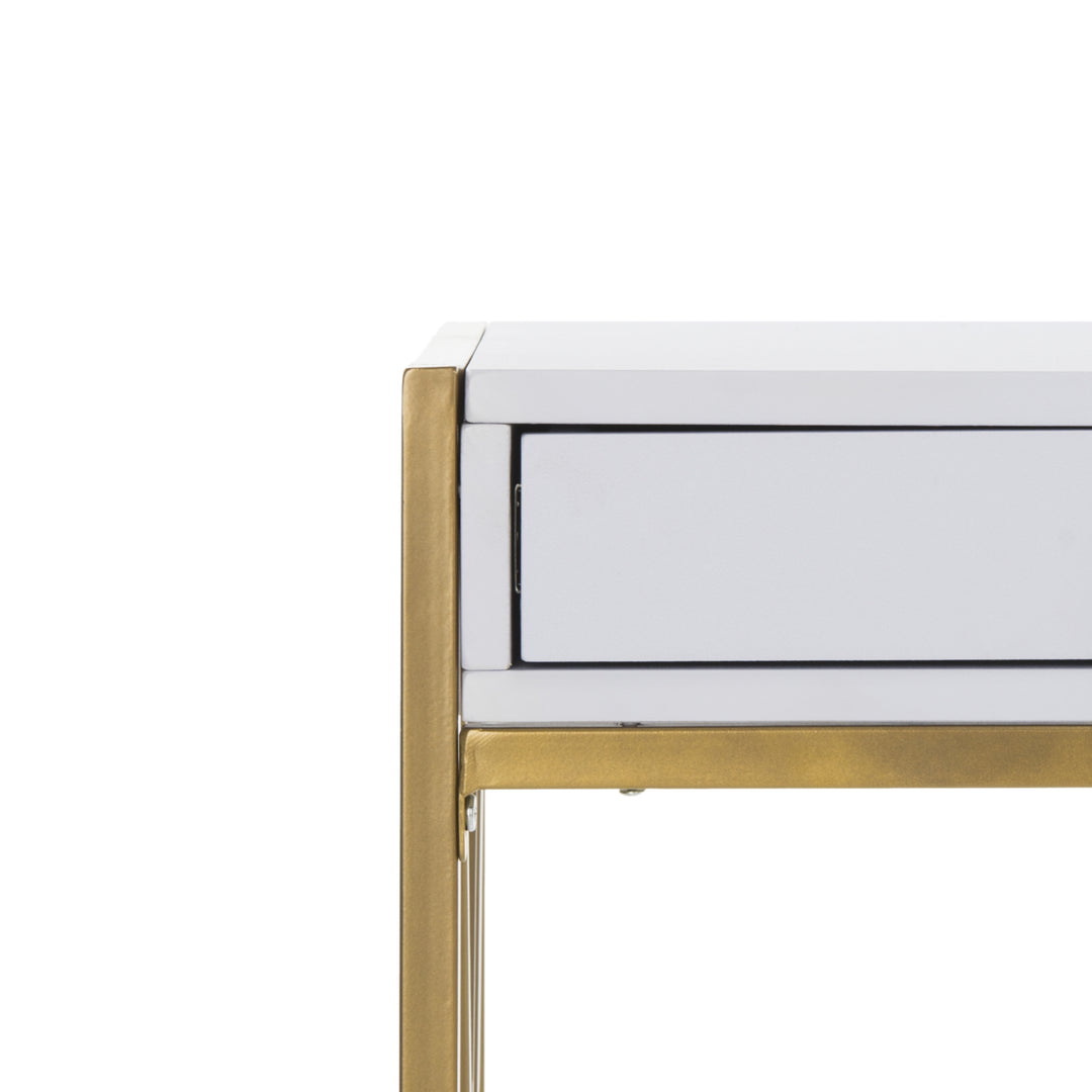 SAFAVIEH Elaine 1-Drawer Desk White / Gold Image 5