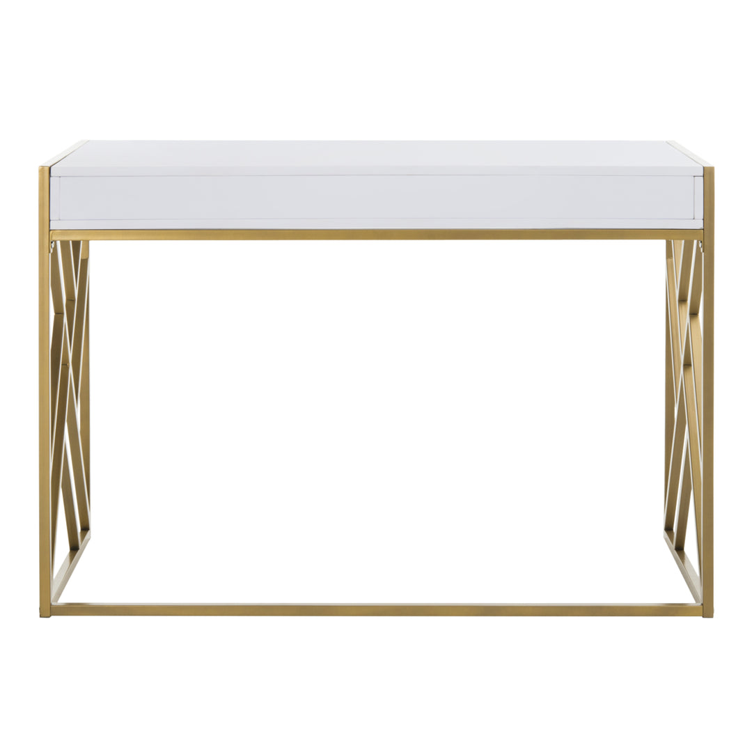 SAFAVIEH Elaine 1-Drawer Desk White / Gold Image 7