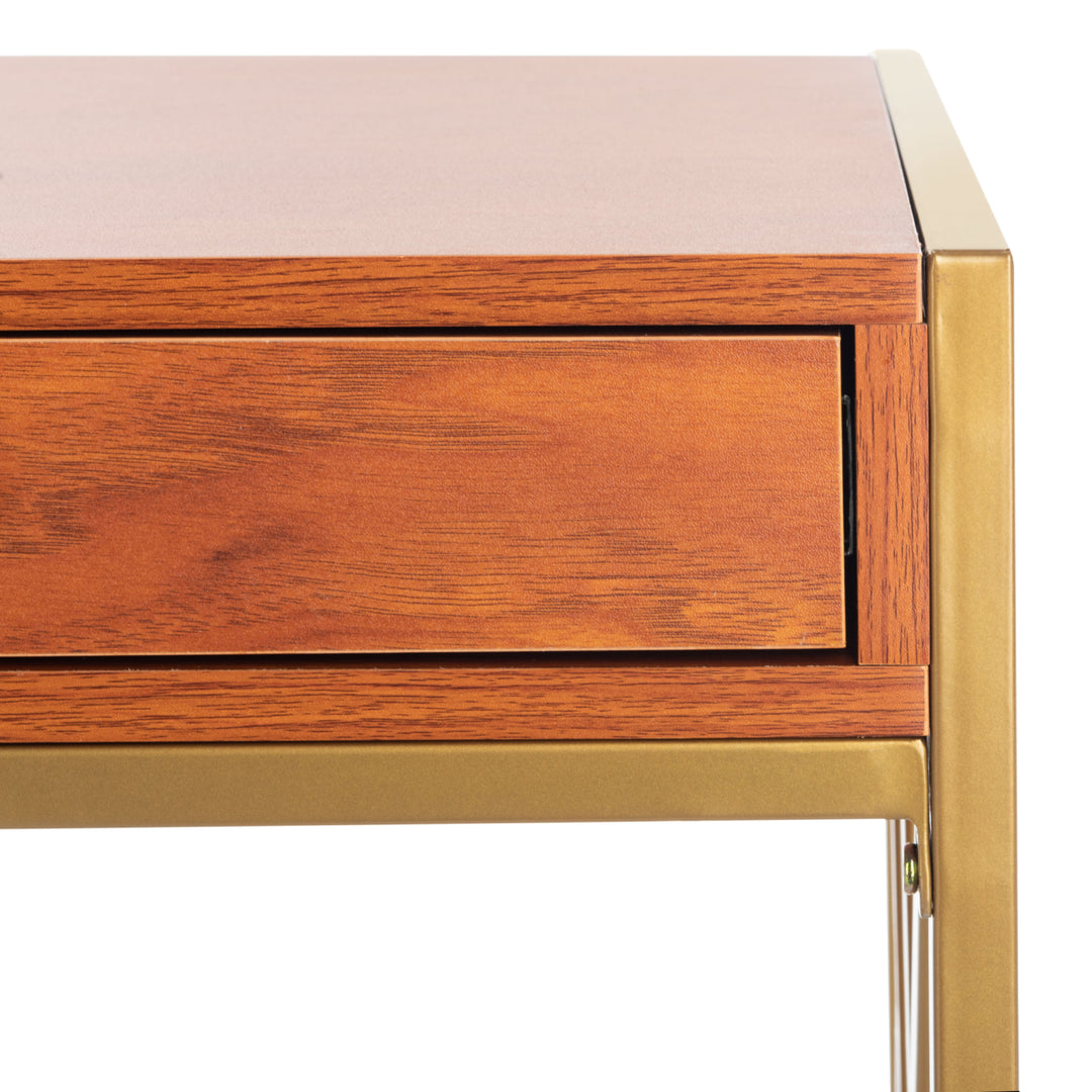 SAFAVIEH Elaine 1-Drawer Desk Natural / Gold Image 6