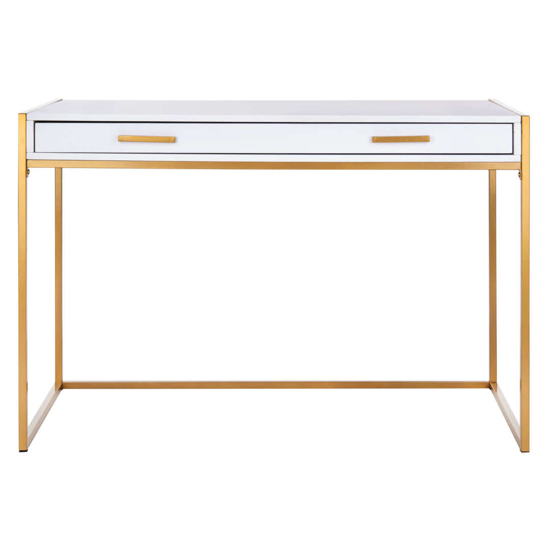 SAFAVIEH Elodie 1-Drawer Desk White / Gold Image 2