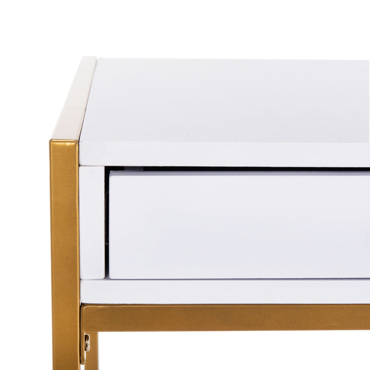 SAFAVIEH Elodie 1-Drawer Desk White / Gold Image 6