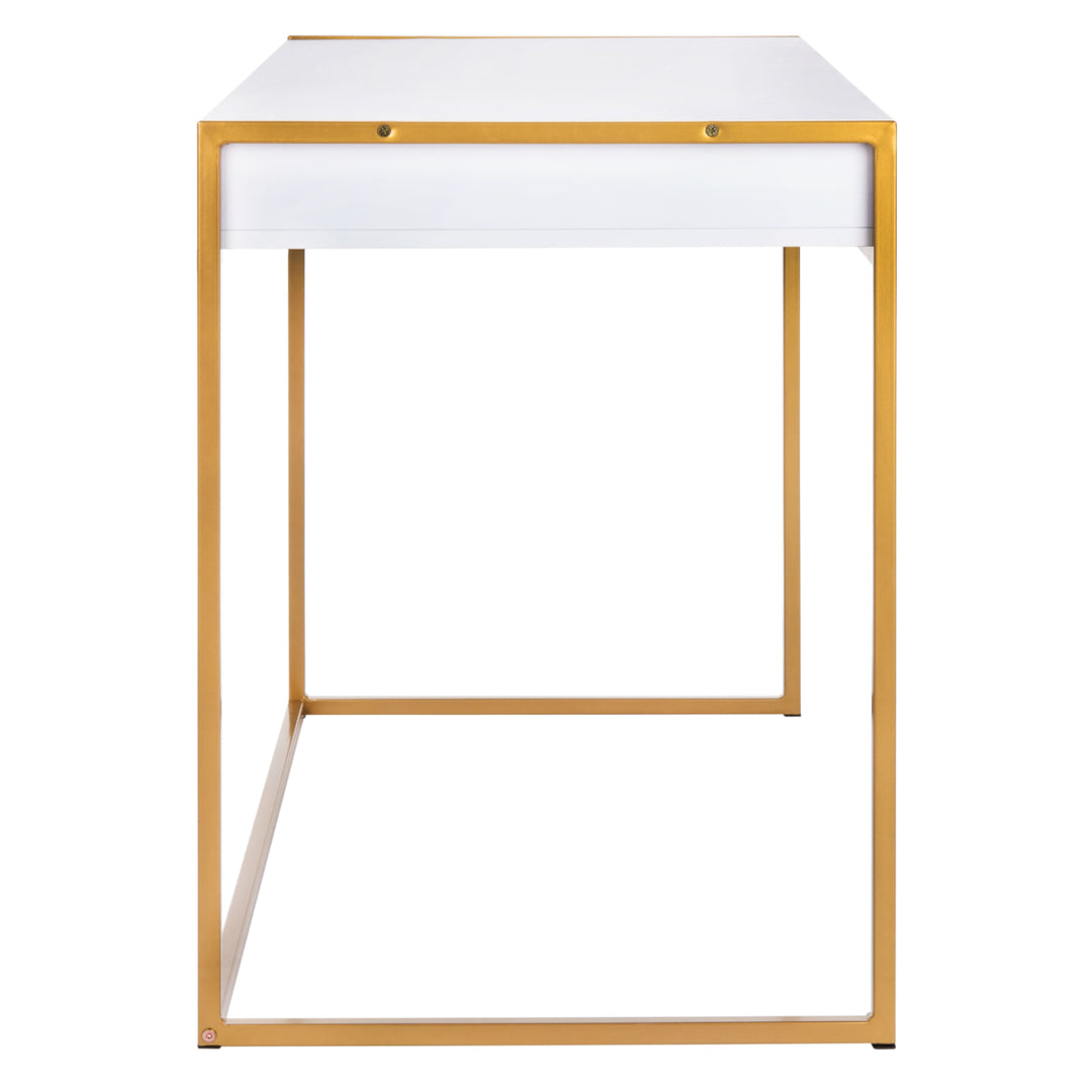 SAFAVIEH Elodie 1-Drawer Desk White / Gold Image 9