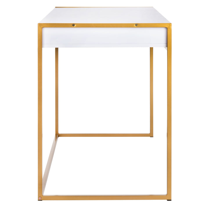 SAFAVIEH Elodie 1-Drawer Desk White / Gold Image 9