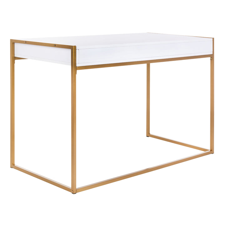 SAFAVIEH Elodie 1-Drawer Desk White / Gold Image 10