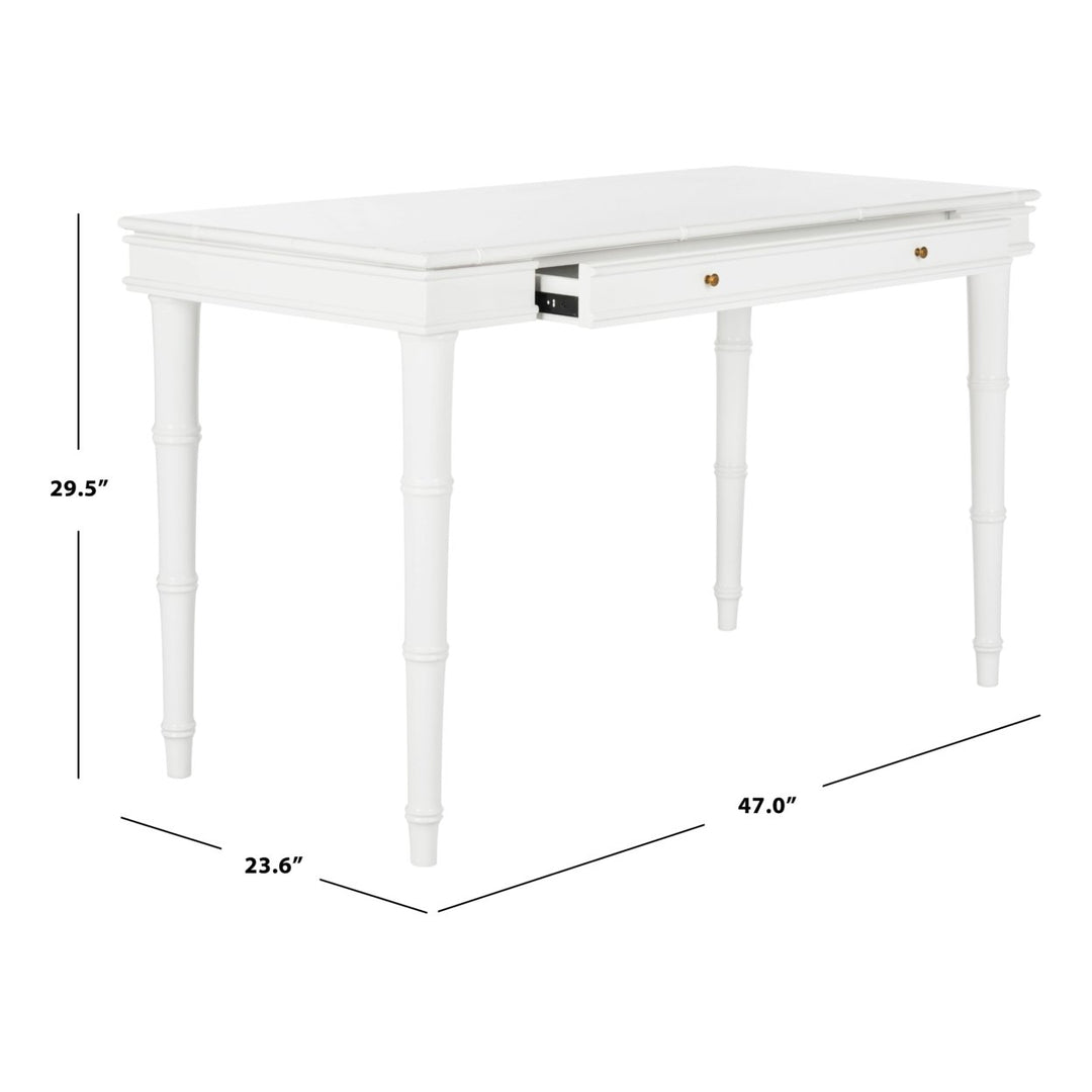 SAFAVIEH Noely Single Drawer Writing Desk White Image 4